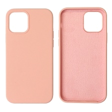 Чехол накладка Silicon Case для APPLE iPhone 12, iPhone 12 Pro, силикон, бархат, цвет светло розовый