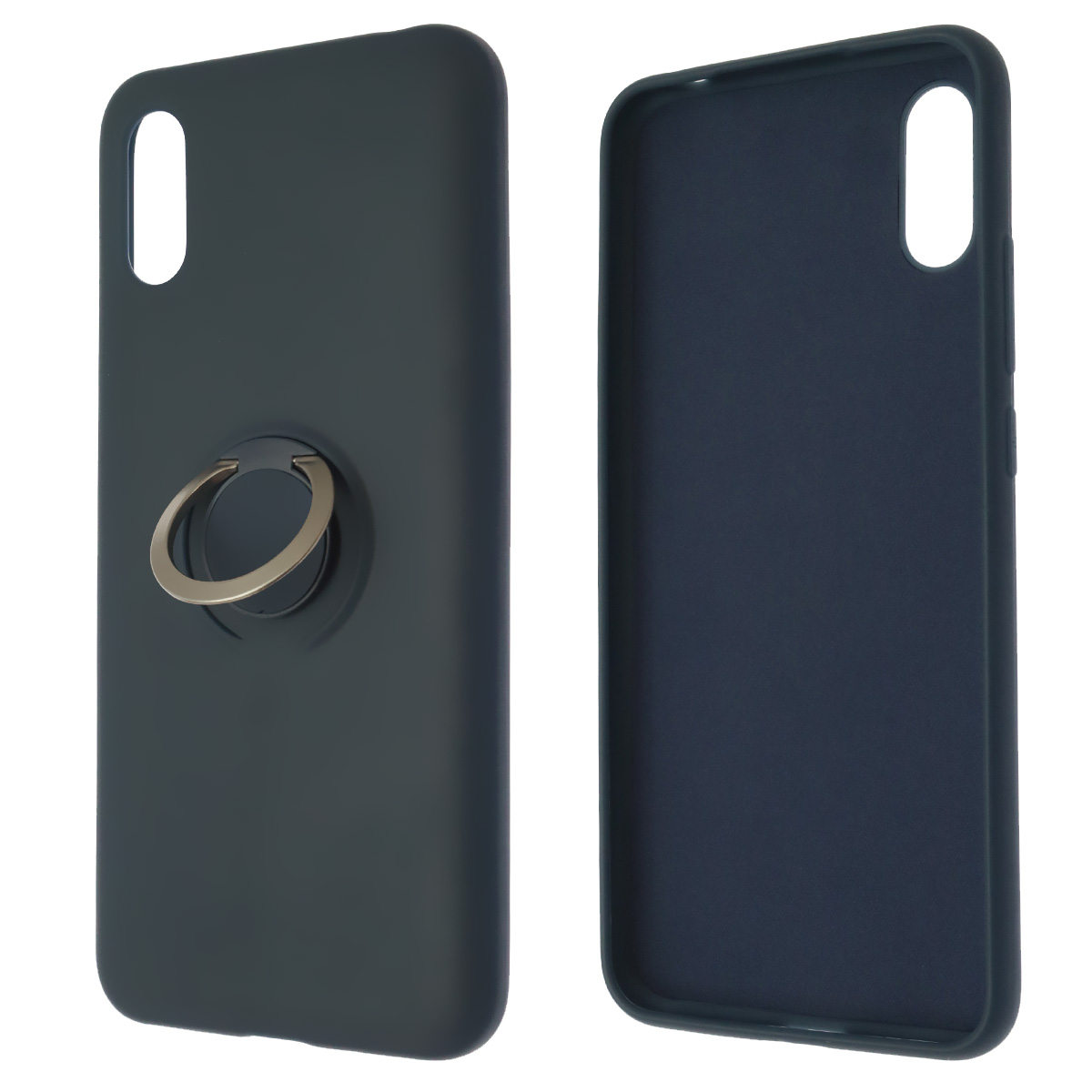 Чехол накладка RING для XIAOMI Redmi 9A, силикон, кольцо держатель, цвет темно синий Чехол накладка RING для XIAOMI Redmi 9A, силикон, кольцо держатель, цвет темно синий