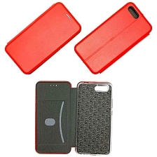 Чехол книжка для HUAWEI HONOR 10 COL-AL10, COL-L29, экокожа, визитница, цвет красный.