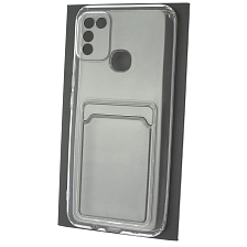 Чехол накладка CARD CASE для INFINIX HOT 11 Play, силикон, отдел для карт, цвет прозрачный