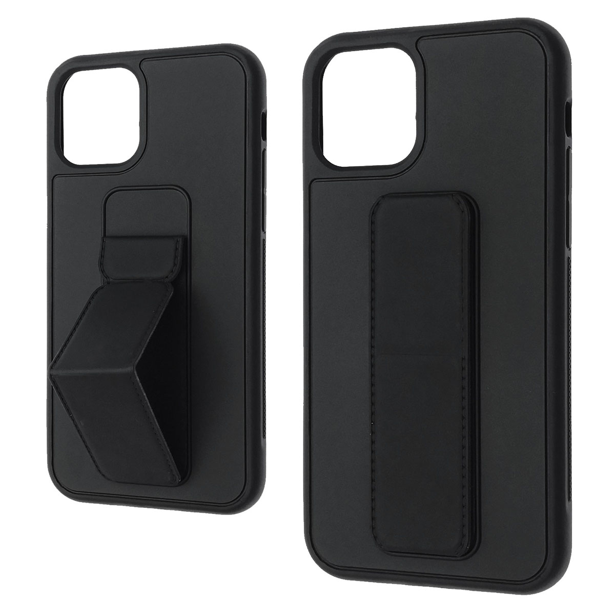 Чехол накладка STAND для APPLE iPhone 11 Pro, подставка, магнит, экокожа, цвет черный