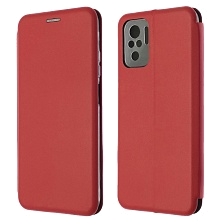 Чехол книжка STYLISH для XIAOMI Redmi Note 10, Redmi Note 10S, POCO M5s, экокожа, визитница, цвет красный