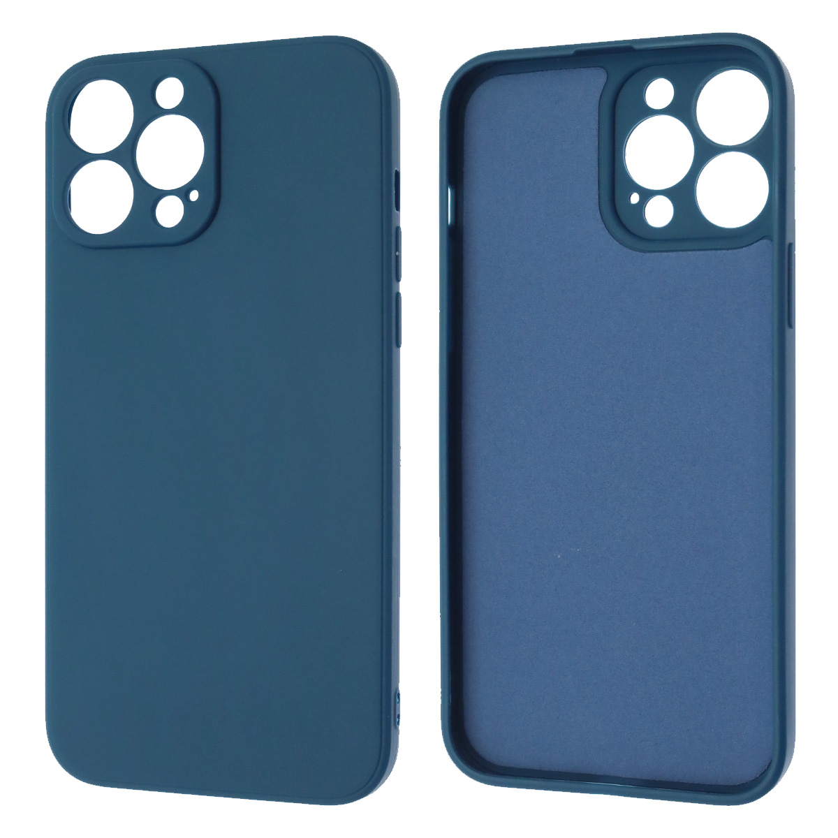 Чехол накладка для APPLE iPhone 13 Pro Max (6.7), силикон, бархат, цвет темно синий