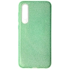Чехол накладка Shine для XIAOMI MI 9 SE, силикон, блестки, цвет зеленый