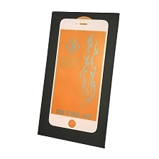 Защитное стекло 9H Rinbo для APPLE iPhone 6 Plus, 6G Plus, 6S Plus, цвет окантовки белый.