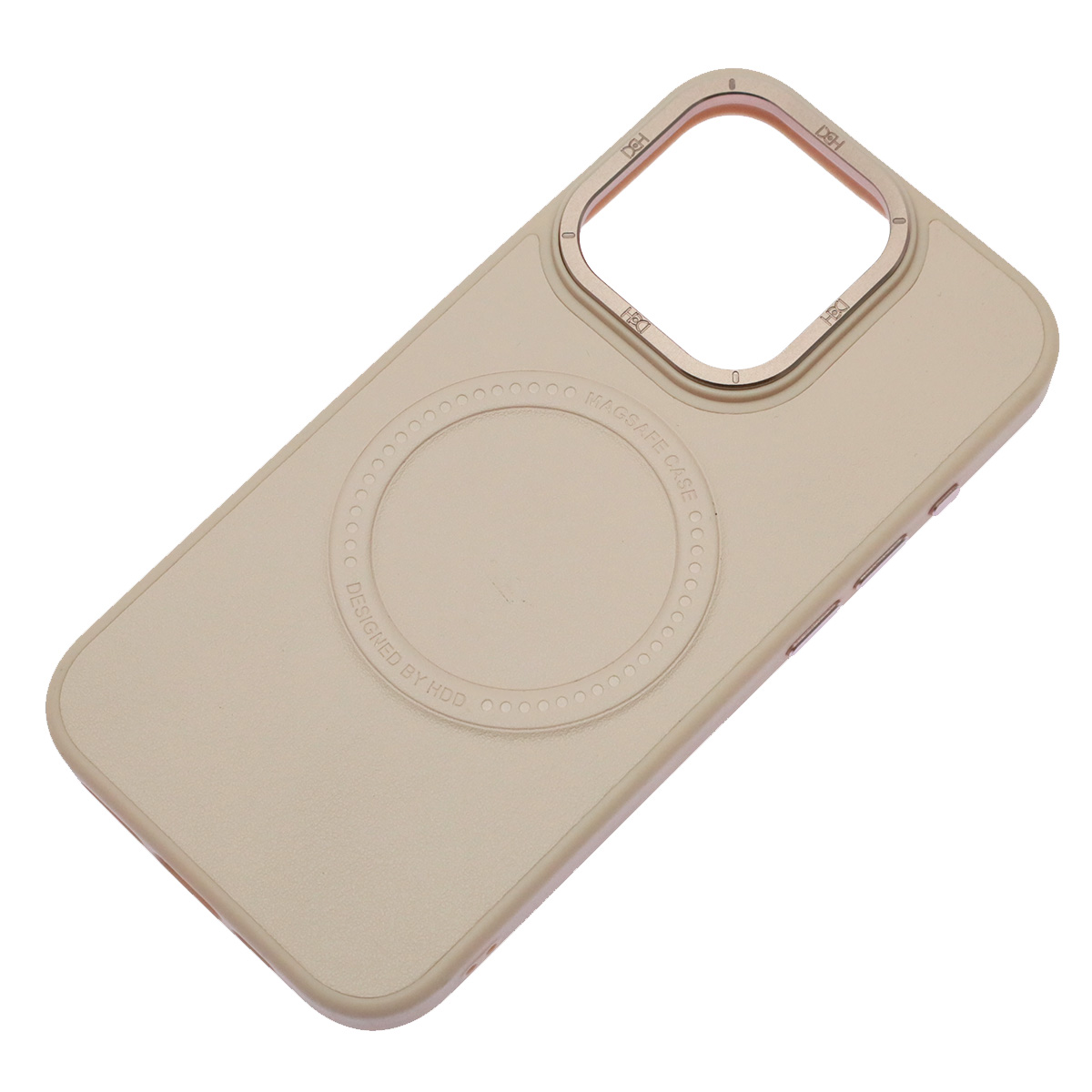 Чехол накладка Creative Stylish с поддержкой MagSafe для APPLE iPhone 15 Pro, защита камеры, экокожа, бархат, цвет светло розовый