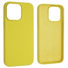 Чехол накладка Silicon Case для APPLE iPhone 15 Pro Max (6.7"), силикон, бархат, цвет желтый