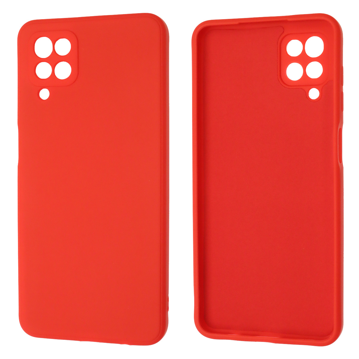 Чехол накладка для SAMSUNG Galaxy A12 4G (SM-A125), M12 (SM-A125F), силикон, бархат, цвет красный