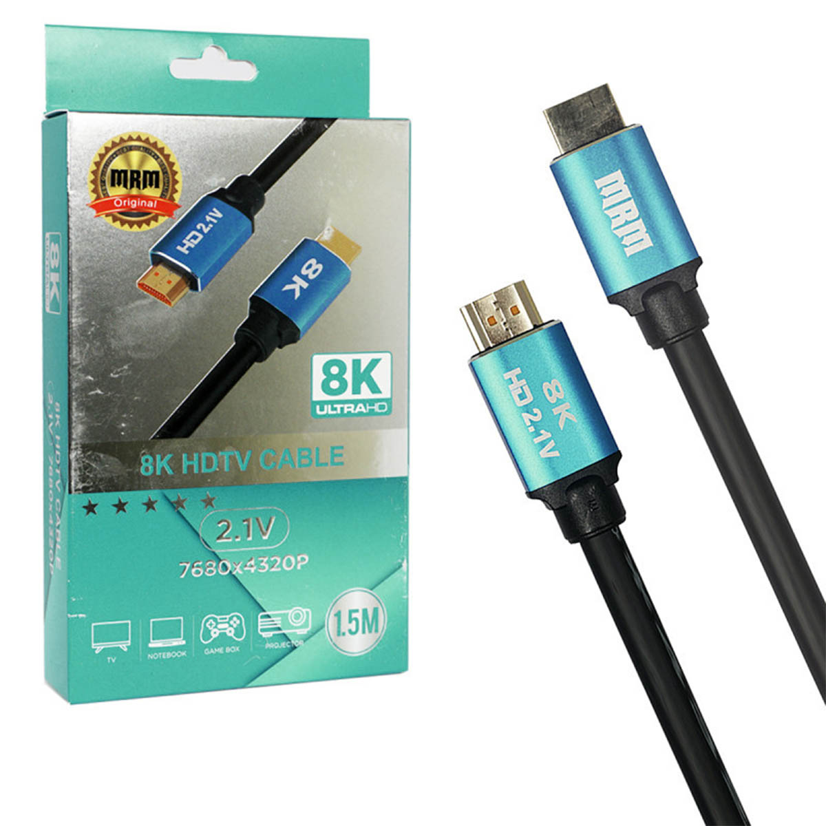 Цифровой кабель HDMI, для подключения ПК, Apple TV, монитора, игровых приставок, 8K Ultra HD, длина 1.5 метра, цвет черный