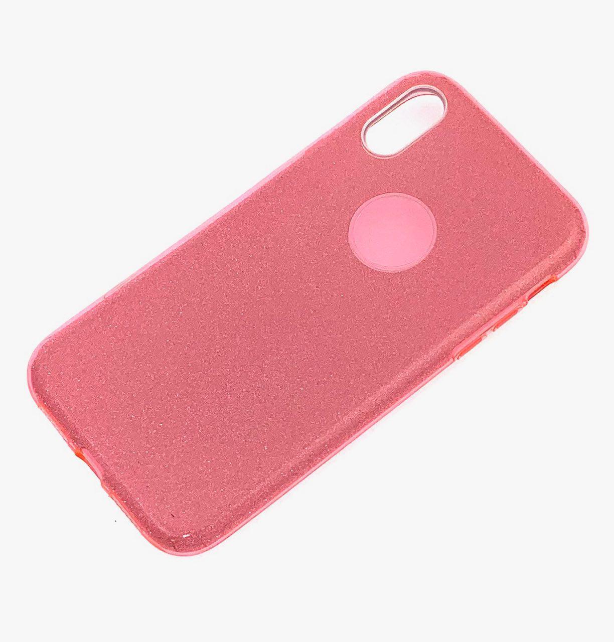 Чехол накладка Shine для APPLE iPhone XR, силикон, блестки, цвет коралловый.