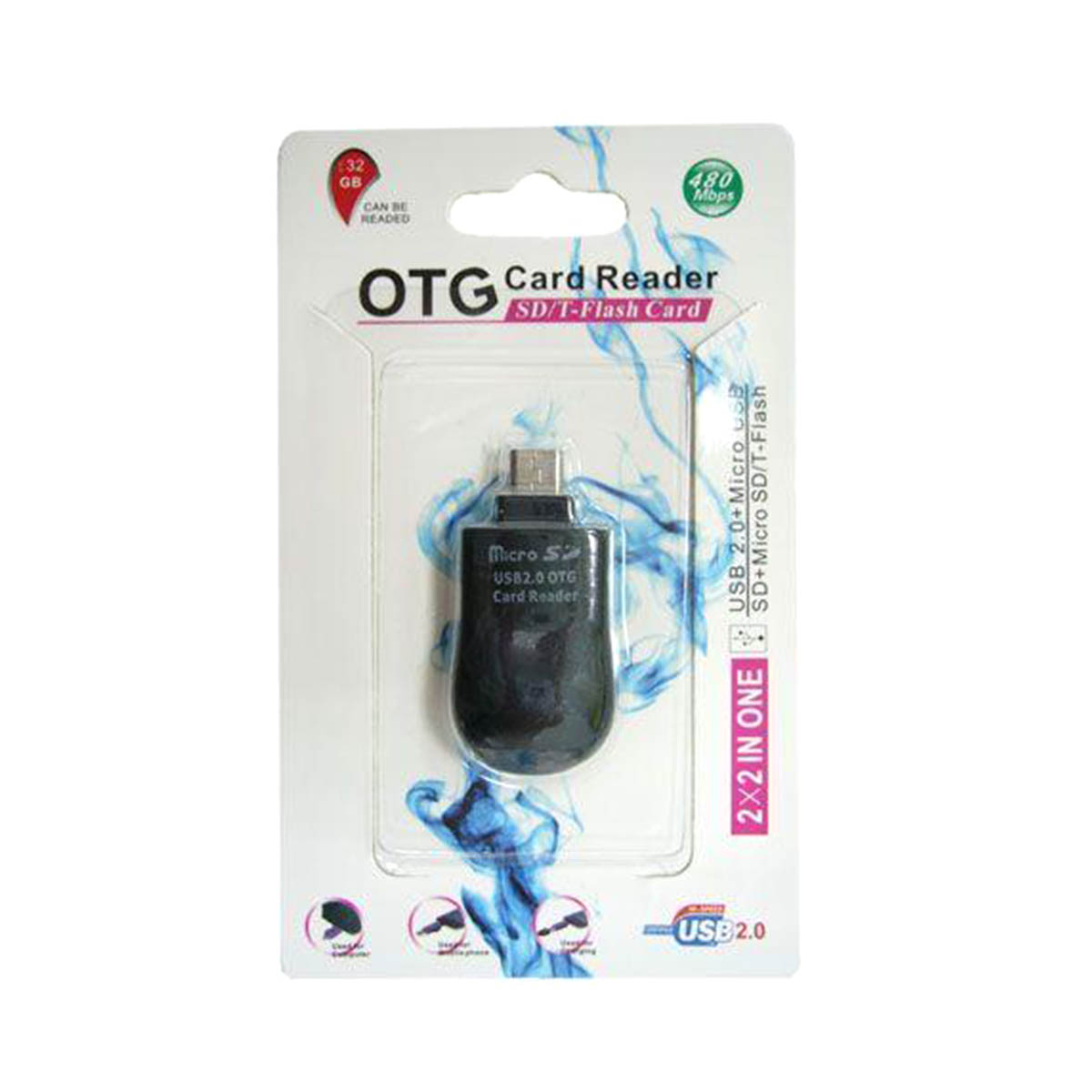 Картридер ОРБИТА TDS-521(micro USB, TF) поддержка OTG, цвет черный