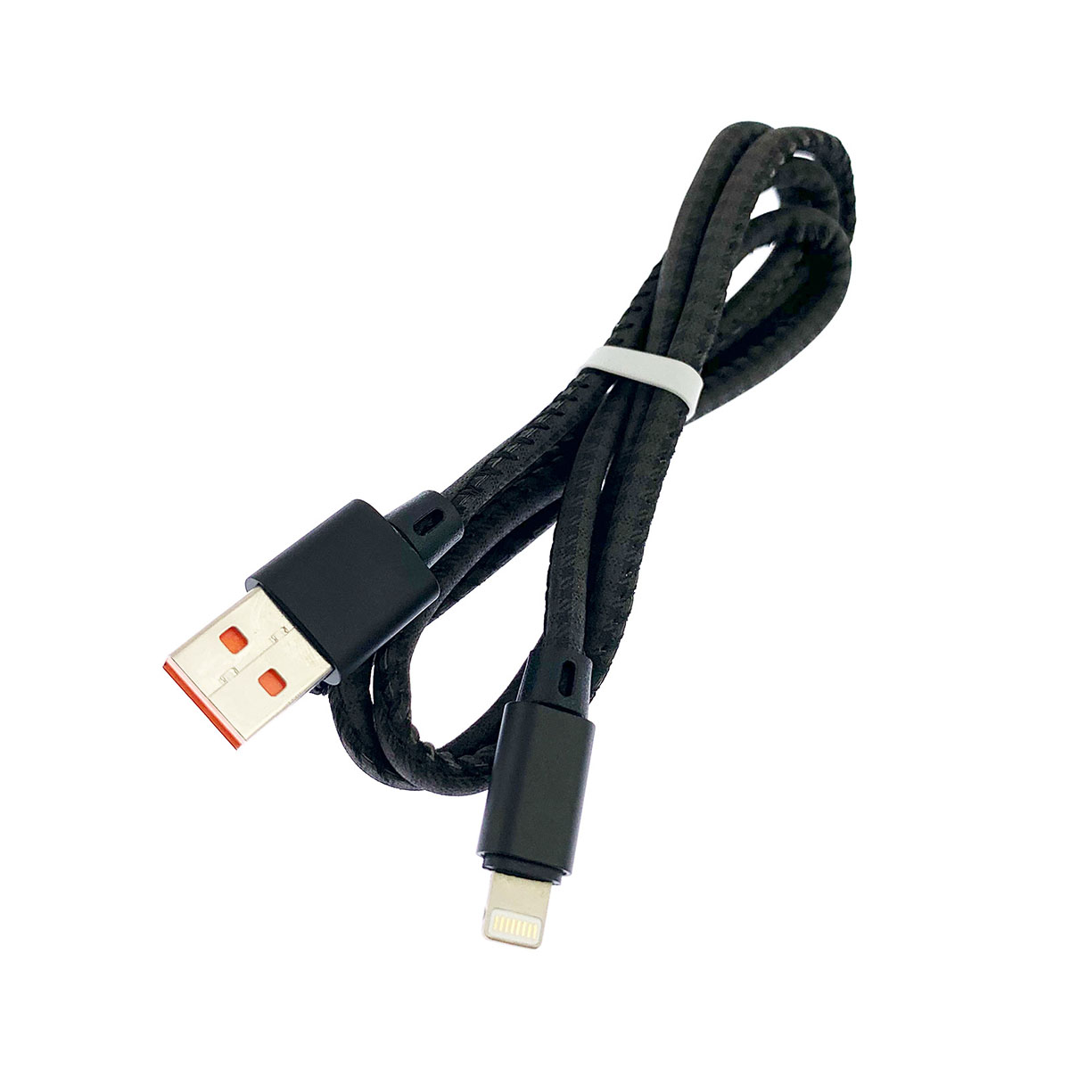 USB Дата кабель A88 для заряда и синхронизации, тип APPLE Lightning 8-pin, в армированной под кожу оболочке, длина 1 метр, цвет черный.