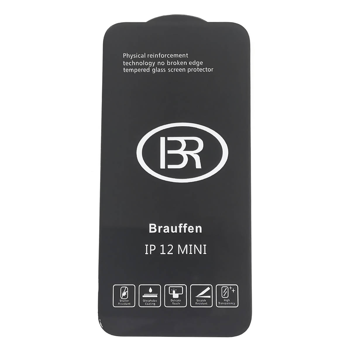Защитное стекло 5D BRAUFFEN для APPLE iPhone 12 mini (5.4"), AAA класс, цвет окантовки черный