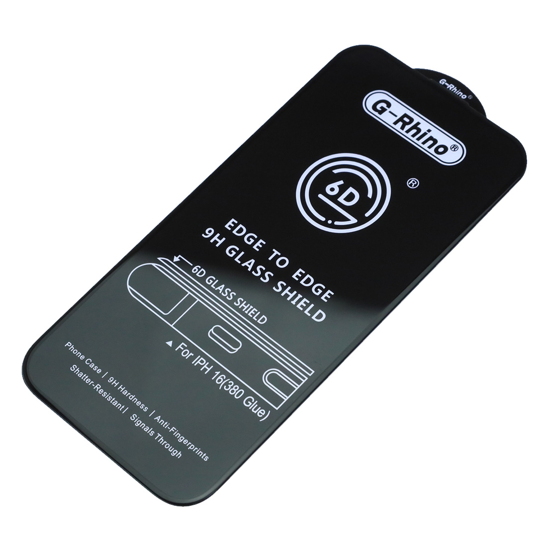 Защитное стекло 6D G-Rhino для APPLE iPhone 15 (6.1"), APPLE iPhone 16 (6.1"), цвет окантовки черный