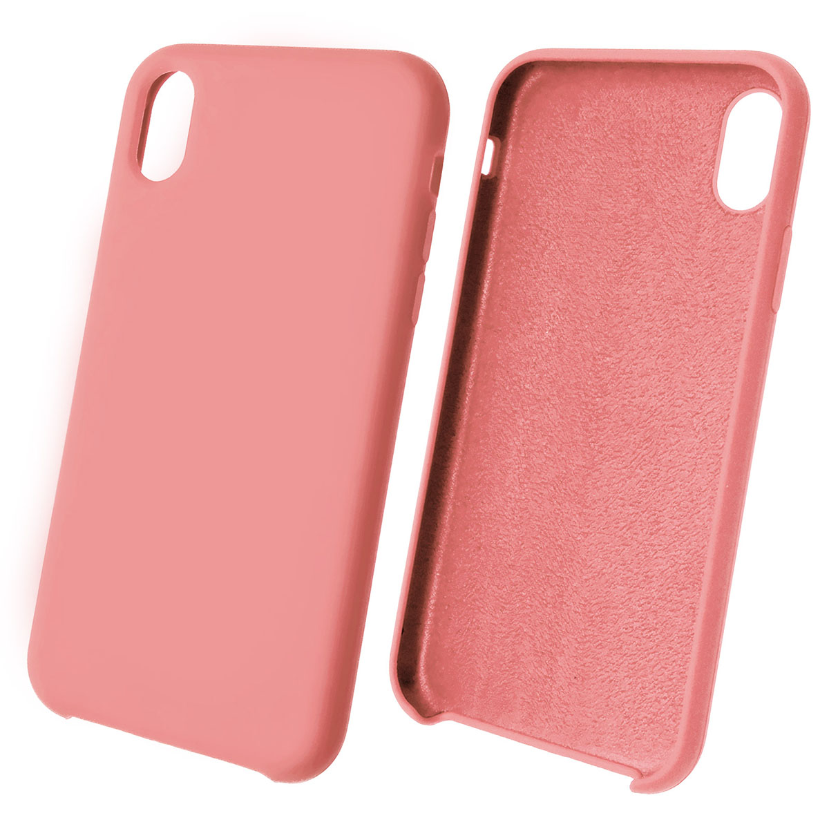 Чехол накладка Silicon Case для APPLE iPhone XR, силикон, бархат, цвет светло розовый.