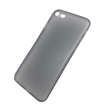 Чехол накладка для APPLE iPhone 7, 8, пластик, ультратонкий, цвет темно прозрачный.