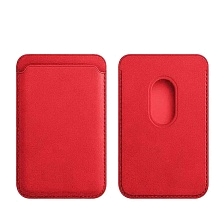 Чехол картхолдер Leather Wallet MagSafe на смартфон APPLE для банковских карт, экокожа, цвет красный