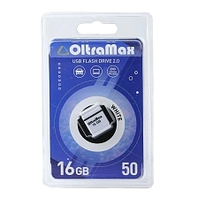 Флешка USB 2.0 16GB OltraMax 50, цвет белый