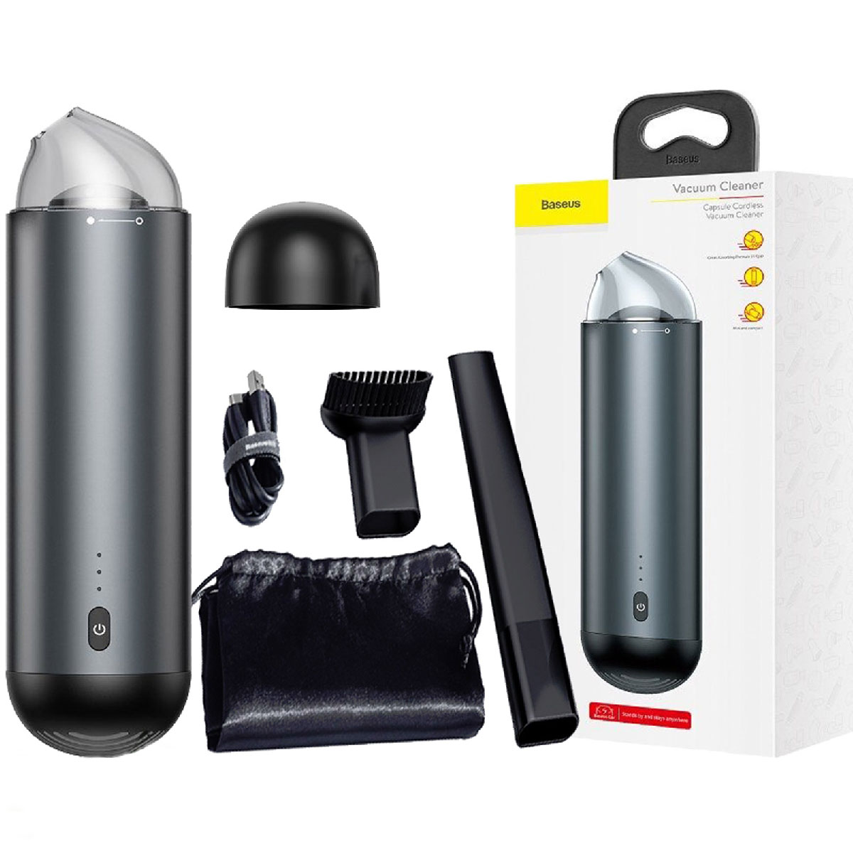 BASEUS CRXCQ01-01 Capsule Coldress беспроводной пылесос, цвет черный (-50%) BASEUS CRXCQ01-01 Capsule Coldress беспроводной пылесос, цвет черный (-50%)
