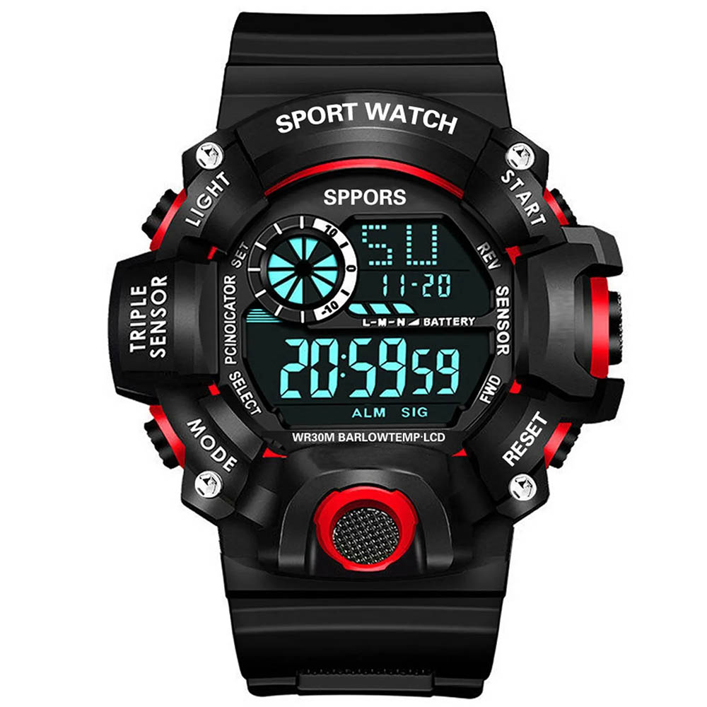 Часы наручные электронные Sport Watch, с подсветкой, цвет черно красный