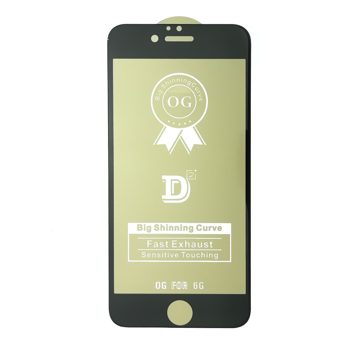 Защитное стекло D2+ PREMIUM для APPLE iPhone 6, iPhone 6G, iPhone 6S, цвет окантовки черный