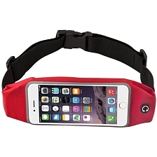 Чехол, поясная сумка для занятий спортом, водостойкая ткань, диагональ 4.7", цвет красный