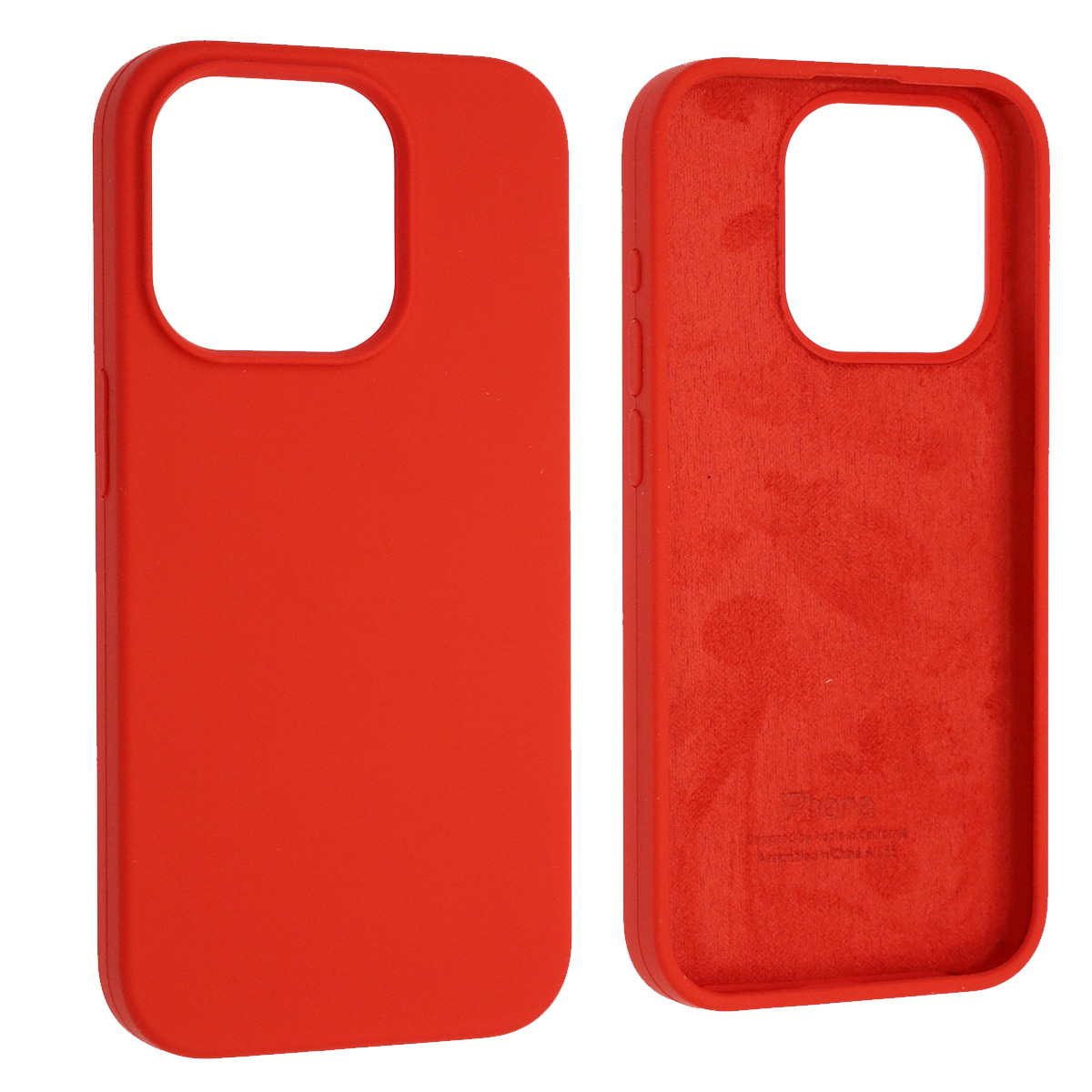 Чехол накладка Silicon Case для APPLE iPhone 15 Pro (6.1"), силикон, бархат, цвет красный