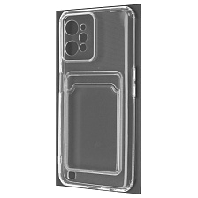Чехол накладка CARD CASE для Realme C31, силикон, отдел для карт, цвет прозрачный