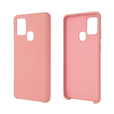 Чехол накладка NANO для SAMSUNG Galaxy A21S (SM-A217), силикон, бархат, цвет розовый песок