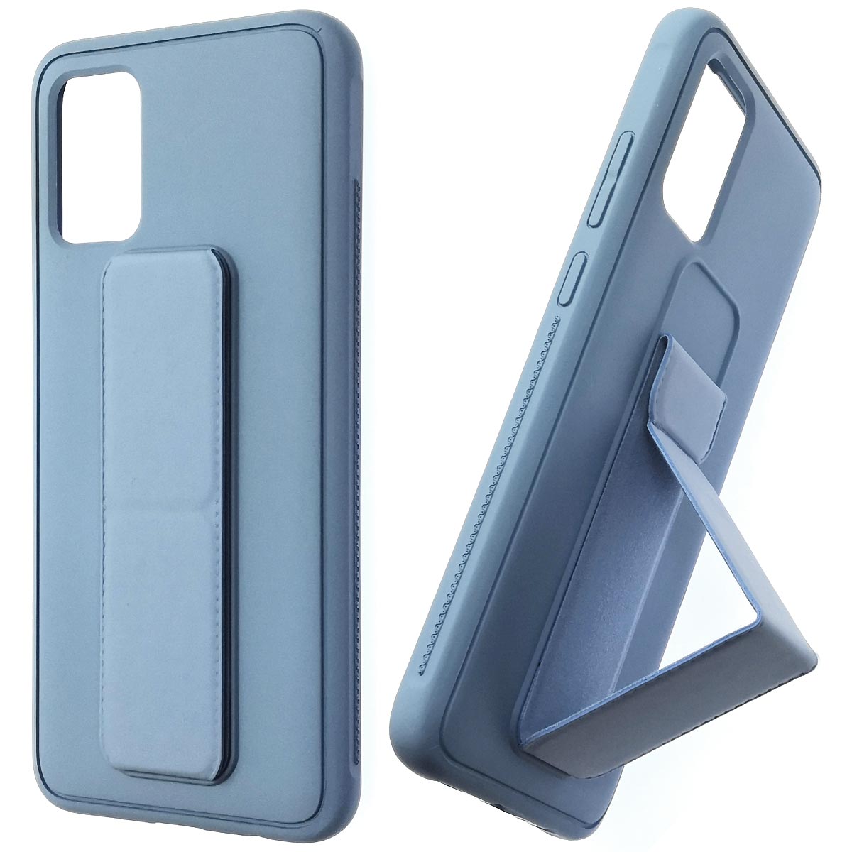 Чехол накладка L NANO для SAMSUNG Galaxy A02S (SM-A025F), силикон, держатель, цвет серо голубой