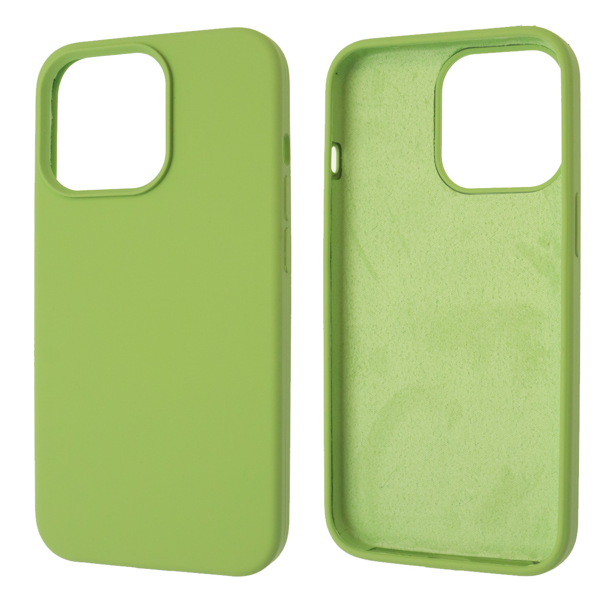 Чехол накладка Silicon Case для APPLE iPhone 13 Pro (6.1), силикон, бархат, цвет фисташковый