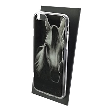 Чехол накладка для APPLE iPhone 6, iPhone 6G, iPhone 6S, силикон, глянцевый, рисунок Серый конь