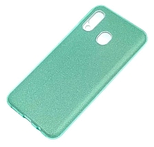 Чехол накладка Shine для SAMSUNG Galaxy A20 (SM-A205), A30 (SM-A305), силикон, блестки, цвет зеленый