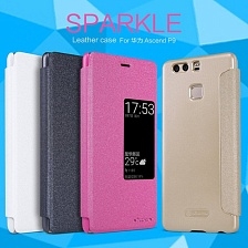 Чехол книжка NILLKIN для HUAWEI P9, окошко, экокожа, цвет графитовый.