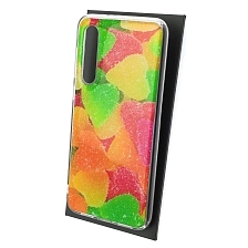 Чехол накладка для XIAOMI Mi 9 SE, силикон, глянцевый, блестки, рисунок Мармеладки
