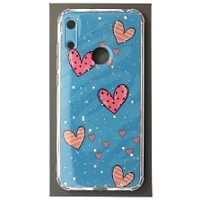 Чехол накладка для HUAWEI Honor 8A, Y6 2019, силикон, глянцевый, блестки, рисунок Сердечки Чехол накладка для HUAWEI Honor 8A, Y6 2019, силикон, глянцевый, блестки, рисунок Сердечки