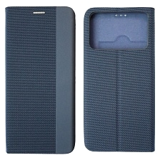 Чехол книжка MESH для XIAOMI POCO X4 Pro 5G, текстиль, силикон, бархат, визитница, цвет темно синий