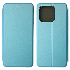Чехол книжка STYLISH для XIAOMI Redmi 12C, POCO C55, экокожа, визитница, цвет голубой