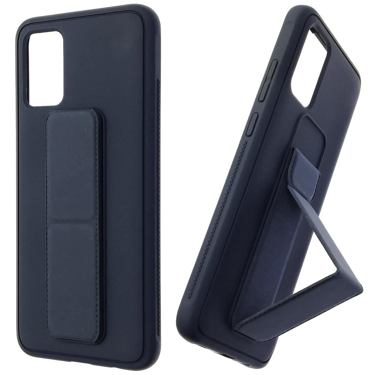 Чехол накладка L NANO для SAMSUNG Galaxy A02S (SM-A025F), силикон, держатель, цвет темно синий