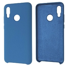 Чехол накладка Silicon Cover для HUAWEI P Smart 2019, Honor 10 Lite 2019, силикон, бархат, цвет синий.
