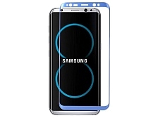 Защитное стекло 4D для Samsung S8 plus /картон.упак./ синий.