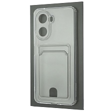 Чехол накладка CARD CASE для HUAWEI Nova 10 SE, силикон, отдел для карт, цвет прозрачный Чехол накладка CARD CASE для HUAWEI Nova 10 SE, силикон, отдел для карт, цвет прозрачный