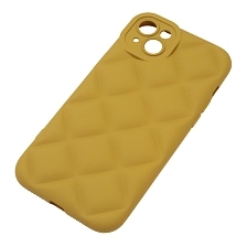 Чехол накладка для APPLE iPhone 14 Plus (6.7"), силикон, 3D ромб, цвет горчичный