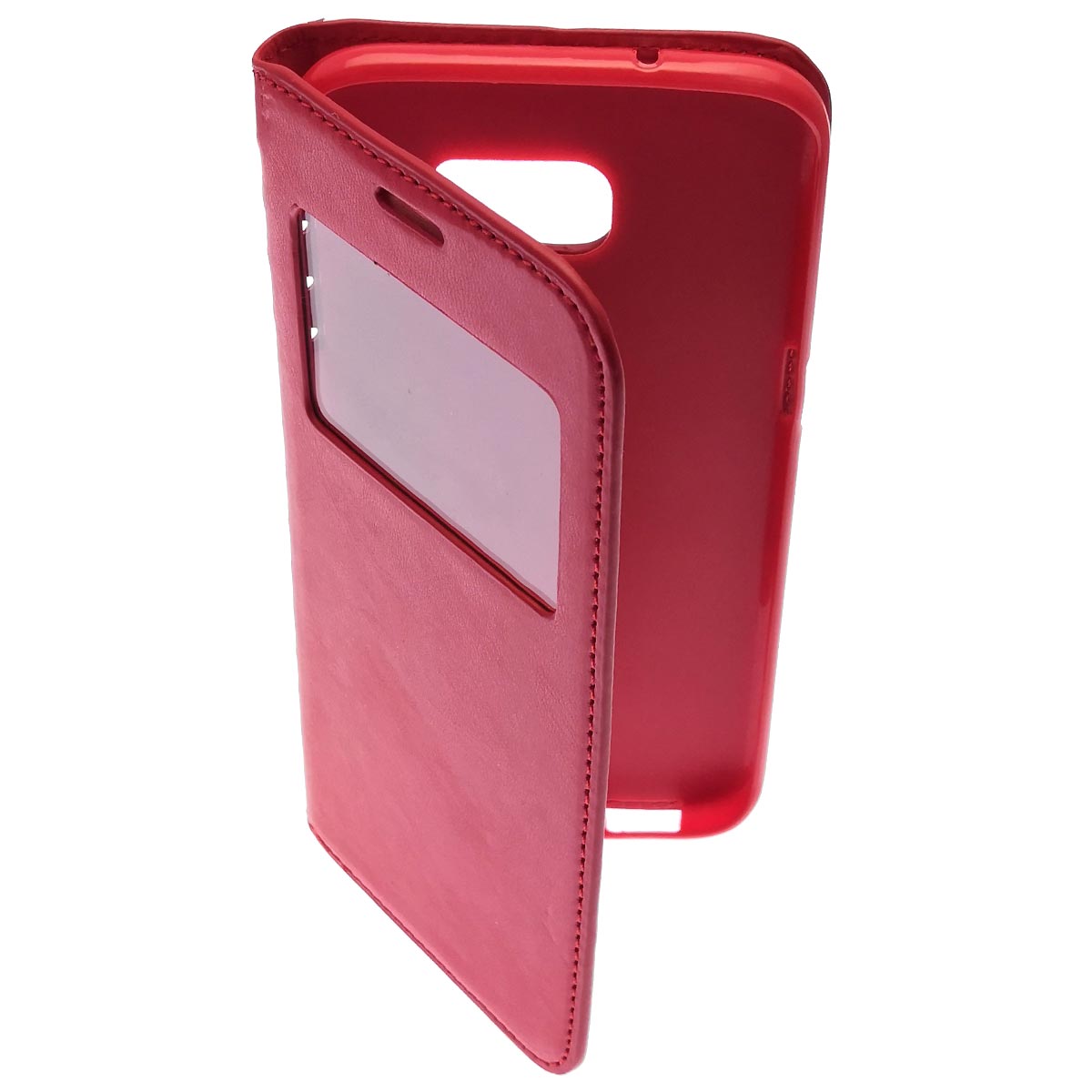 Чехол книжка для SAMSUNG Galaxy S7 Edge (SM-G935), экокожа, цвет красный