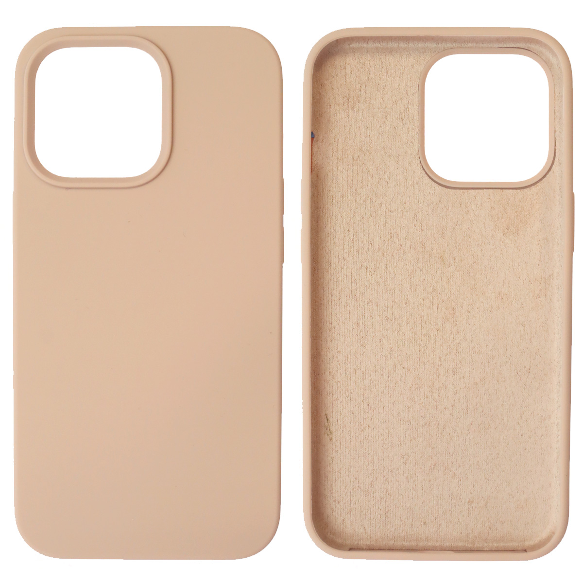 Чехол накладка Silicon Case для APPLE iPhone 13 Pro (6.1), силикон, бархат, цвет розовый песок