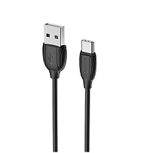 Кабель BOROFONE BX19 Benefit USB Type C, длина 1 метр, 1.3A, силикон, цвет черный Кабель BOROFONE BX19 Benefit USB Type C, длина 1 метр, 1.3A, силикон, цвет черный