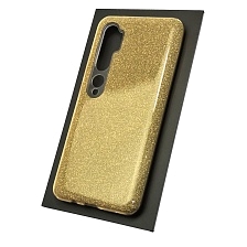 Чехол накладка Shine для XIAOMI Mi Note 10 Pro, Mi Note 10, Mi CC9 Pro, силикон, блестки, цвет золотистый