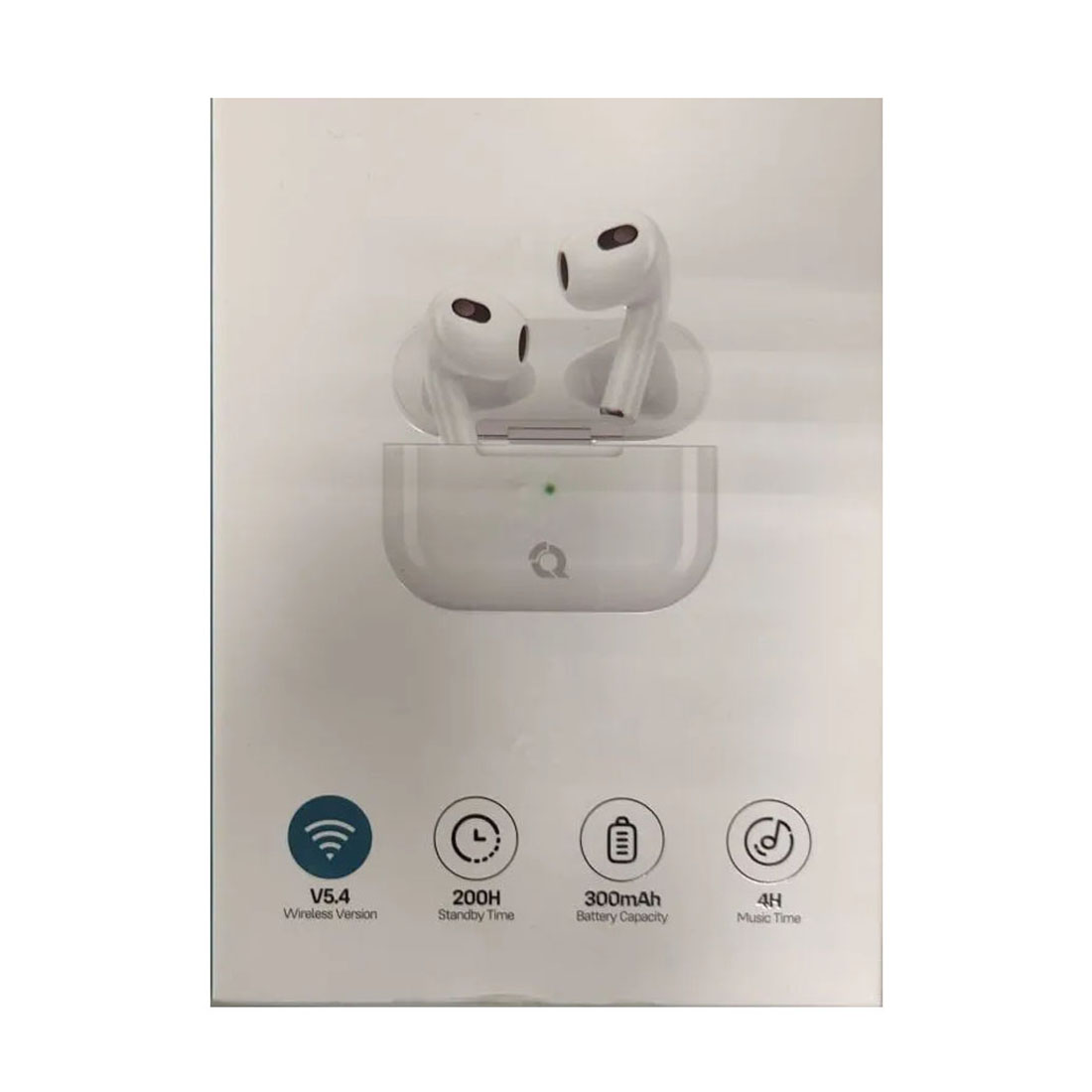 Гарнитура (наушники с микрофоном) беспроводная, QAYAN QTWS-173, чехол с карабином, цвет белый