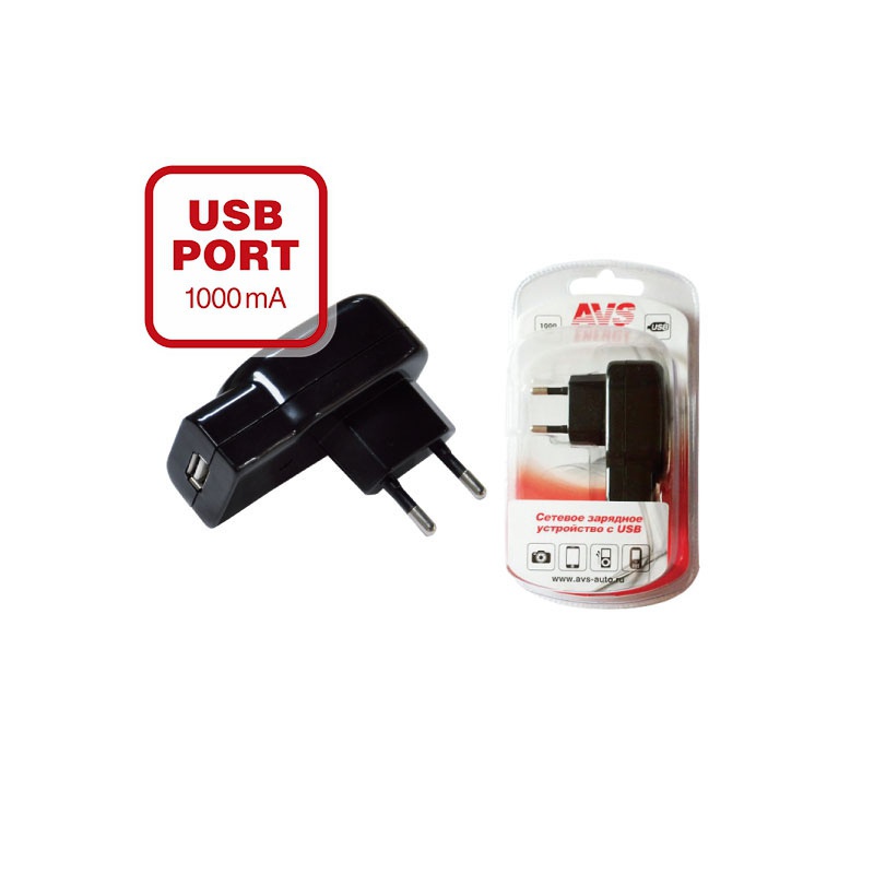 USB сетевое зарядное устройство AVS 1 порт UT-81.