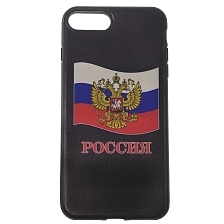 Чехол накладка для APPLE iPhone 7 Plus, силикон, рисунок Россия Герб и Флаг